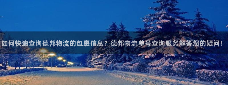 超凡国际注册地址：如何快速查询德邦物