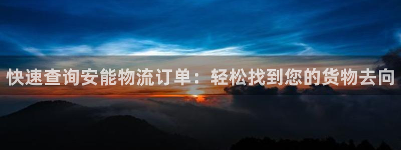 超凡国际官网网站:快速查询安能物流订